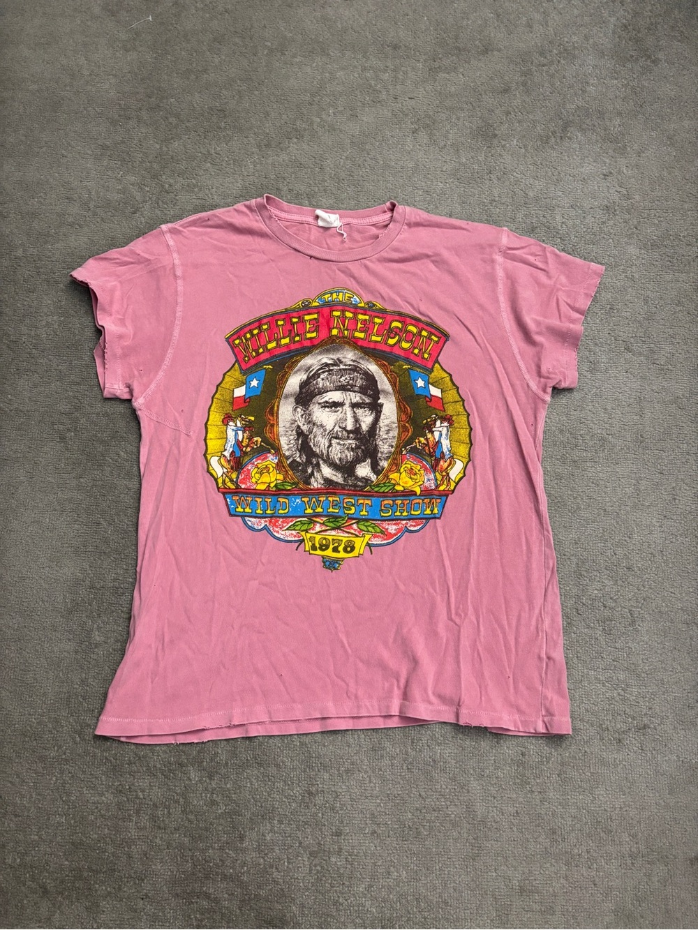 MadeWorn Willie Nelson Wild West Show 78 Distressed Short Sleeve Tee